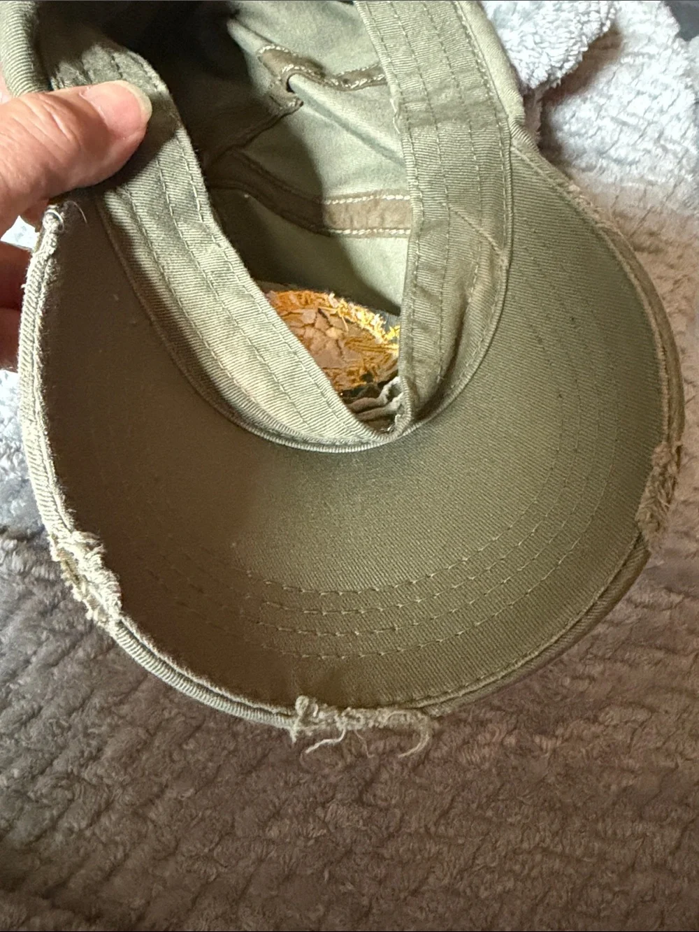 Lukenbach Texas Olive Green Baseball Cap with Yellow Embroidery small